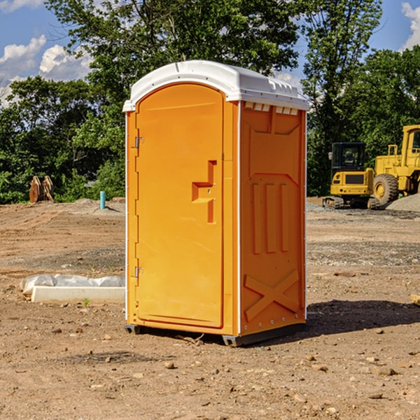 can i customize the exterior of the porta potties with my event logo or branding in Loranger